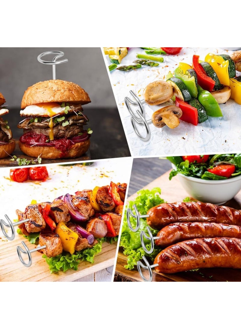 20 PCS Metal Skewers for Air Fryer, 10CM Standing Kebab Stainless Steel BBQ Grill Barbecue Sticks Reusable - Image 3